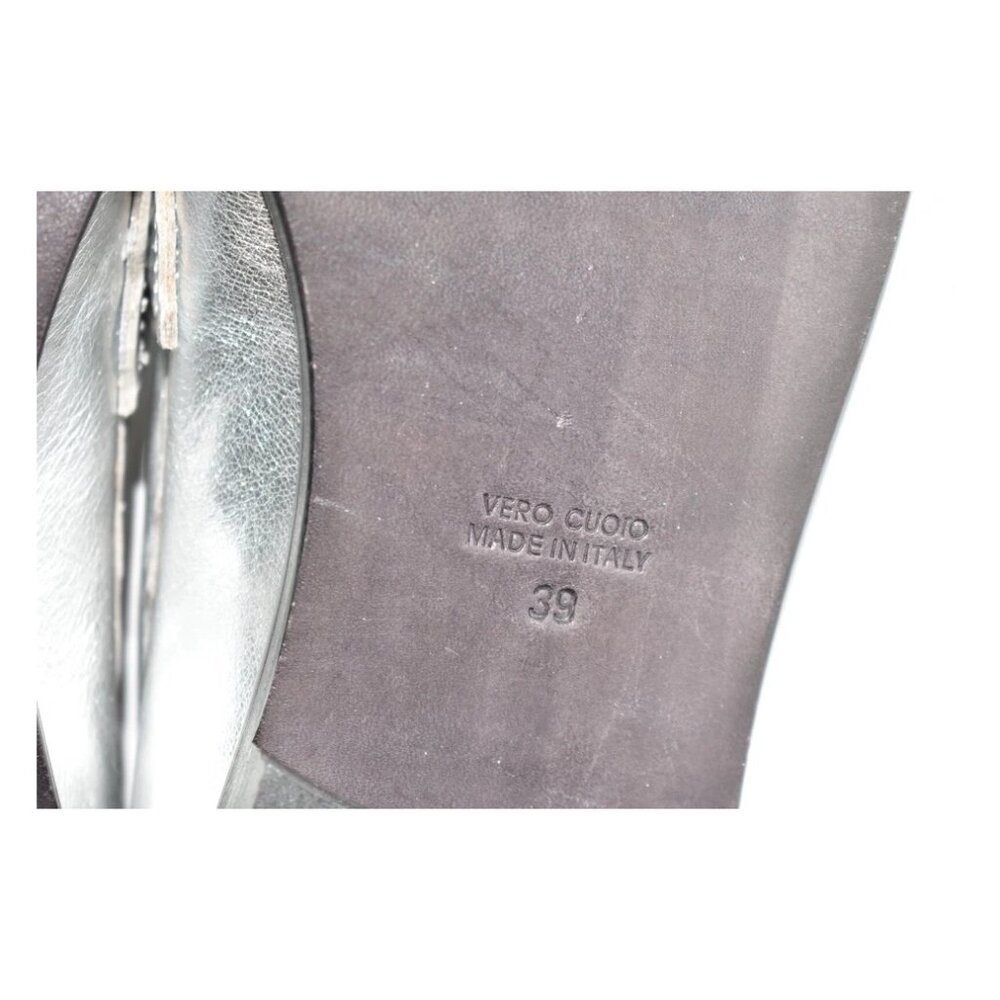 $550 GOLDEN GOOSE Jerry Loafer LEATHER SLIP ON SHOE Argento & Grigio 39 (MG8) - Picture 8 of 9